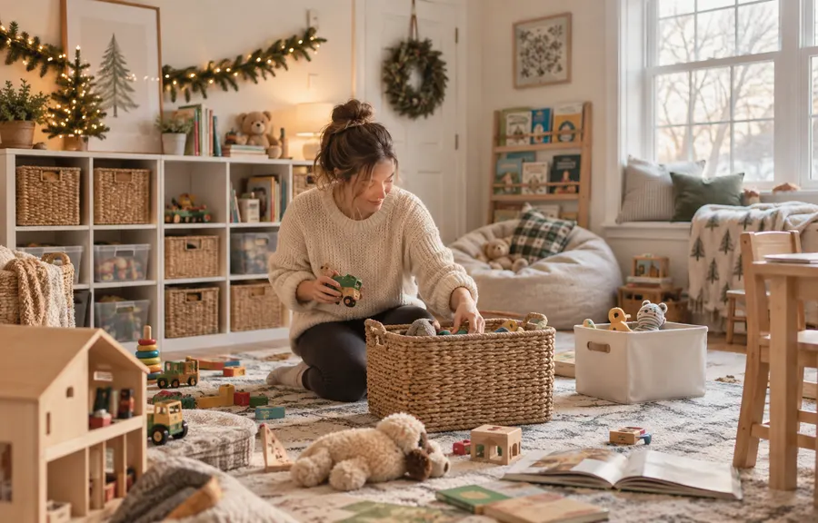 reset the playroom before the holidays
