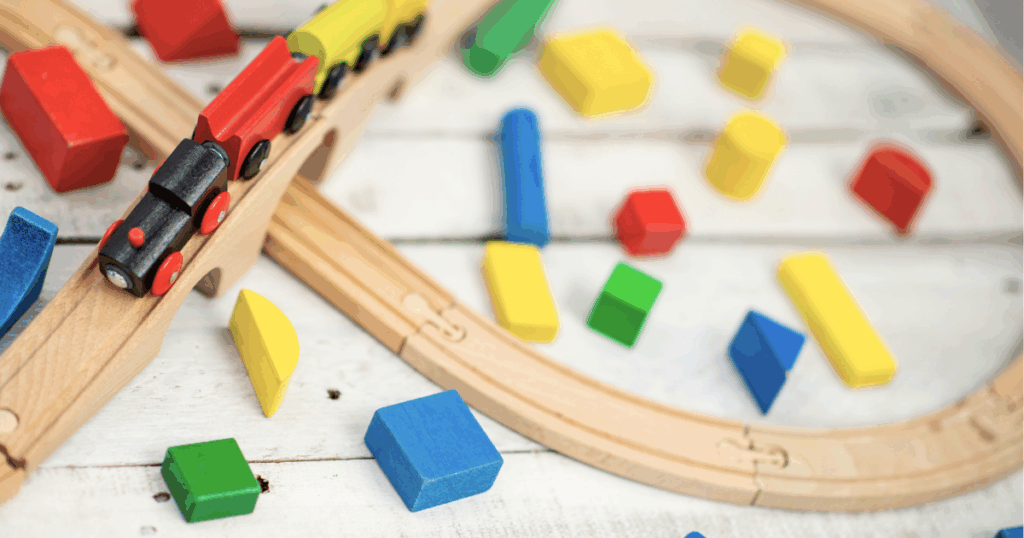 wooden train set